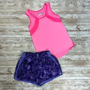 Champion Girls Athletic Shorts & Tank Top Bundle sz 10-12 Track Pink Purple